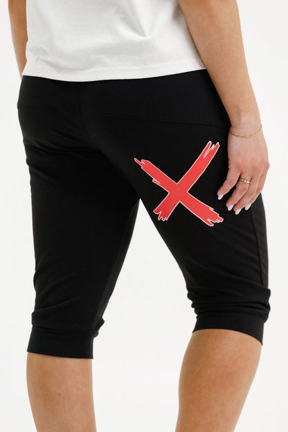 COMING SOON - 3/4 Apartment Pants - Black with Cherry/Blush X