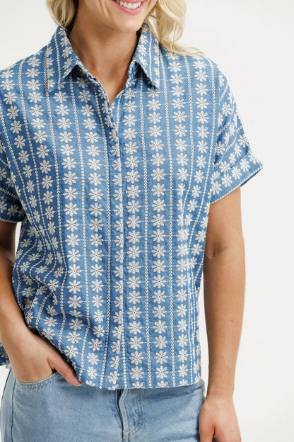 Coming Soon - Lolo Shirt - Blue Daisy