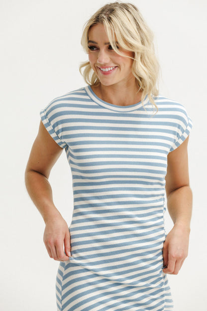 Coming Soon - Nikita Tee Dress - Sky Stripes