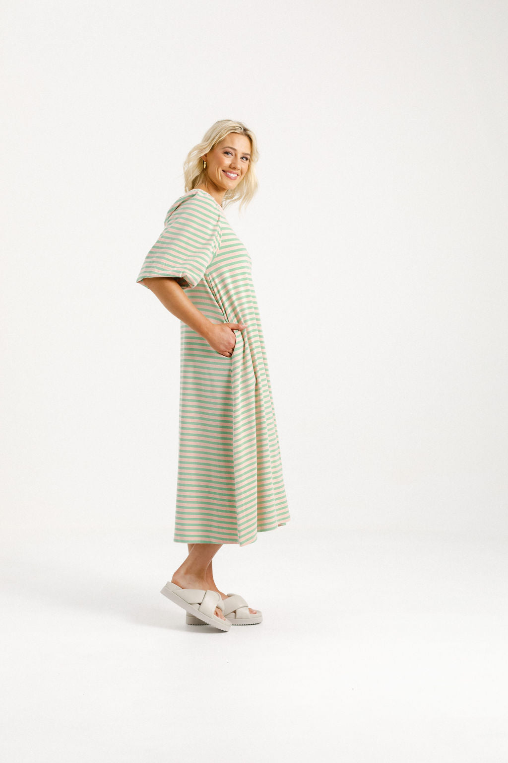 Ivy Midi Dress - Candy Apple Stripes