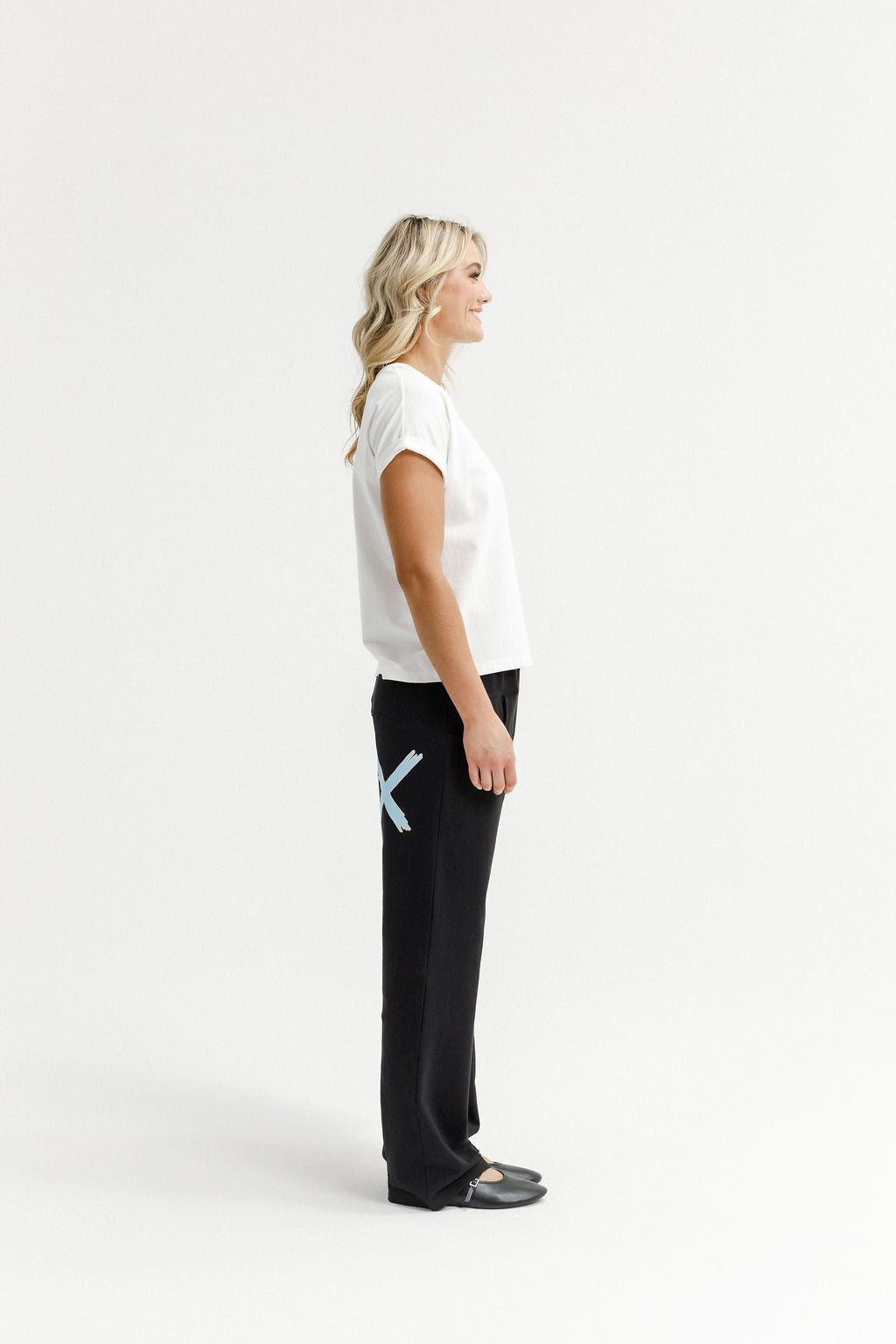 Coming Soon - Avenue Pants - Black with Sapphire/Ivory X