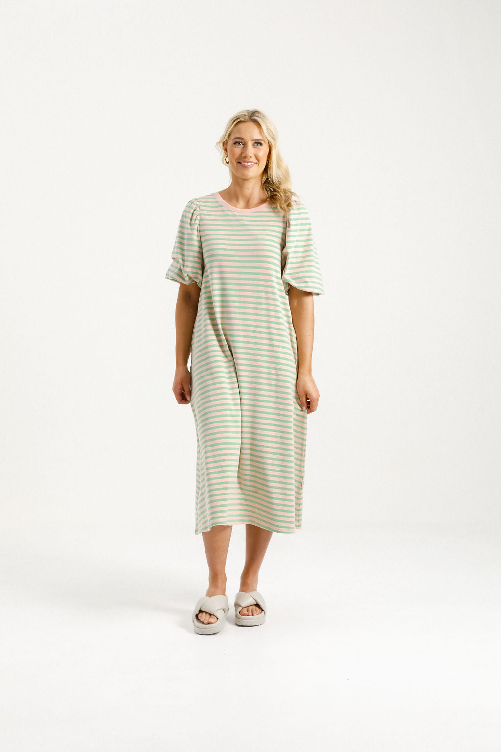 Ivy Midi Dress - Candy Apple Stripes