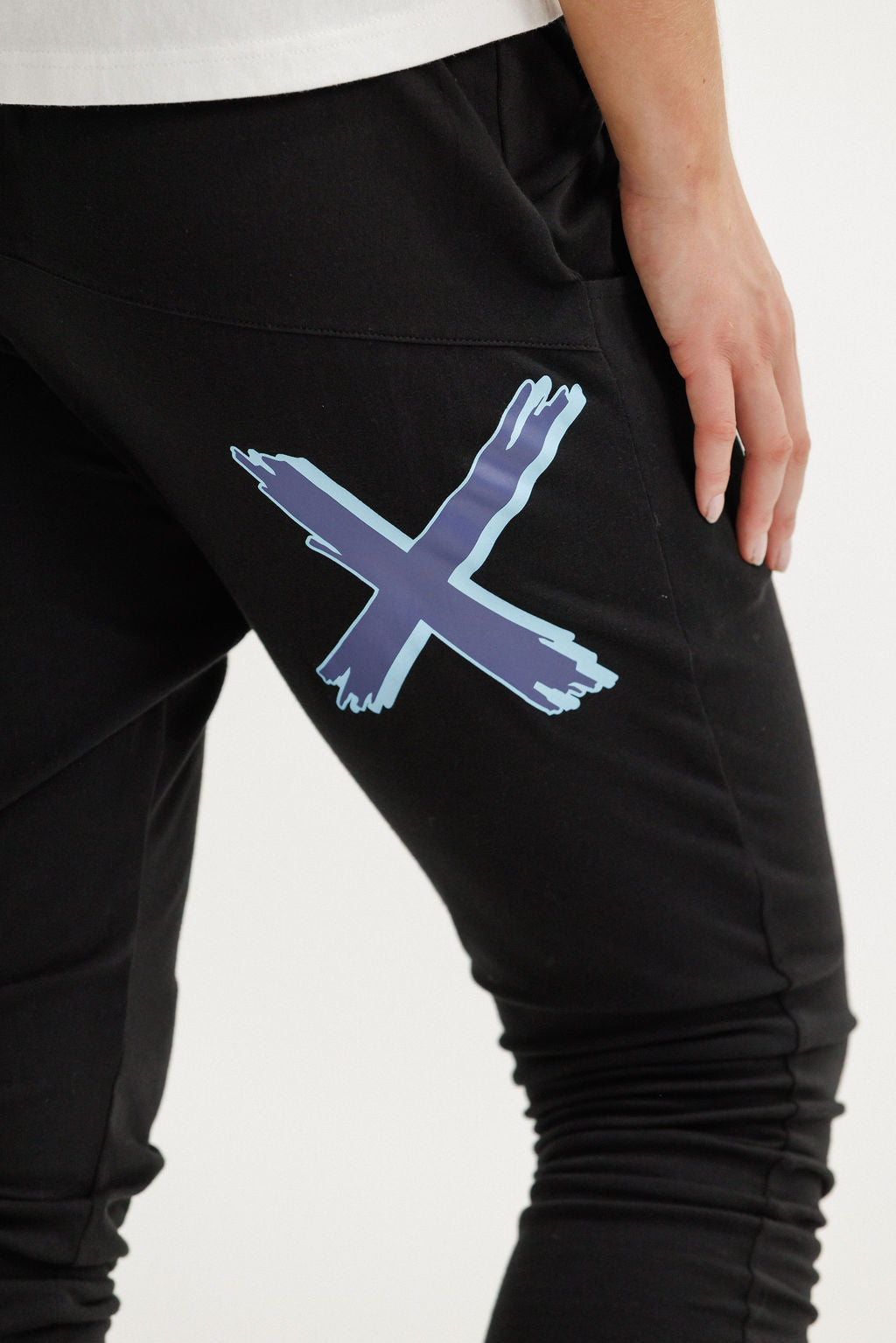 Coming Soon - Apartment Pants - Black with Marine Blue Shadow X