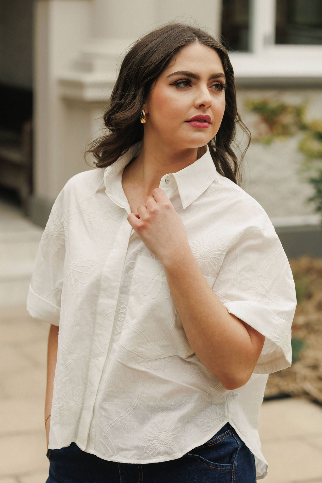 Ruby Shirt - White Flora
