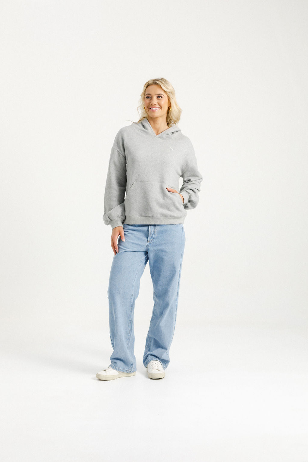 Elliot Hoodie - Alpine Weight - Grey Marle with Silver X