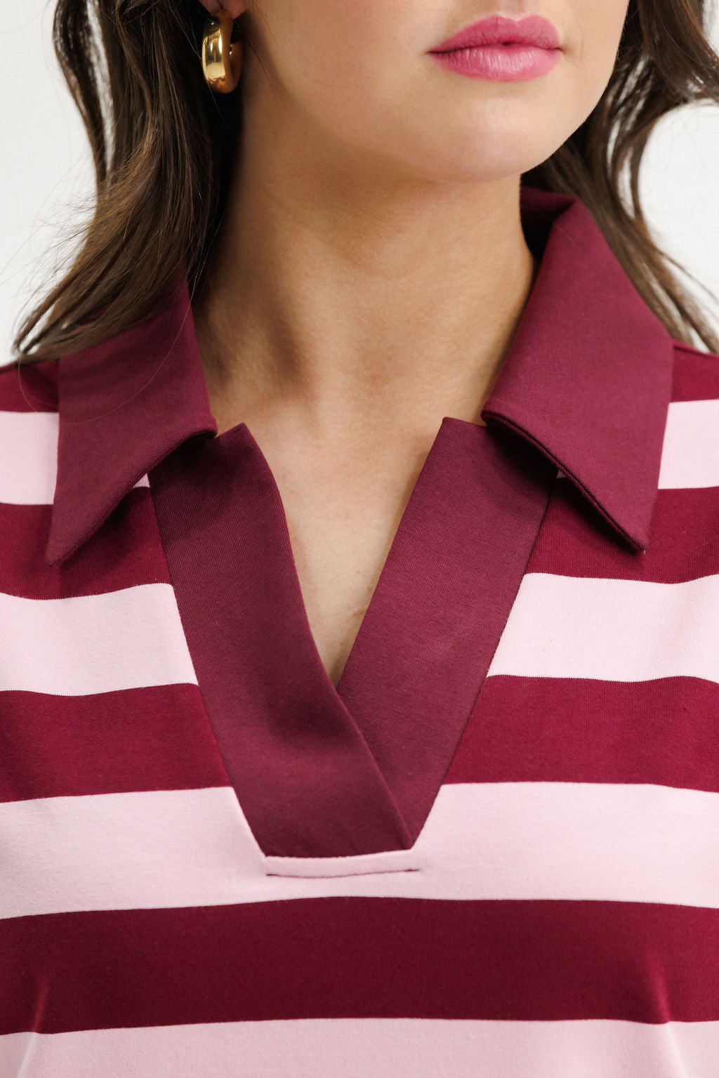 COMING SOON - Adela Dress - Merlot &amp; Blush Stripe