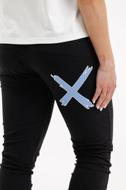 COMING SOON - Apartment Pants - Black with Hydrangea/White X