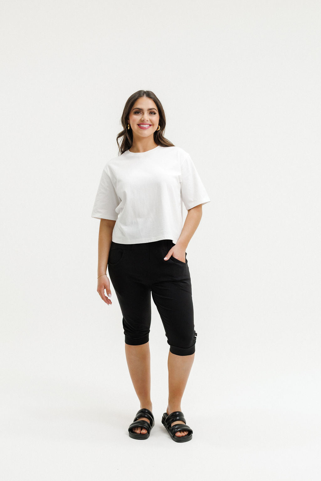 COMING SOON - 3/4 Apartment Pants - Black with Cherry/Blush X
