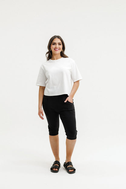COMING SOON - 3/4 Apartment Pants - Black with Cherry/Blush X