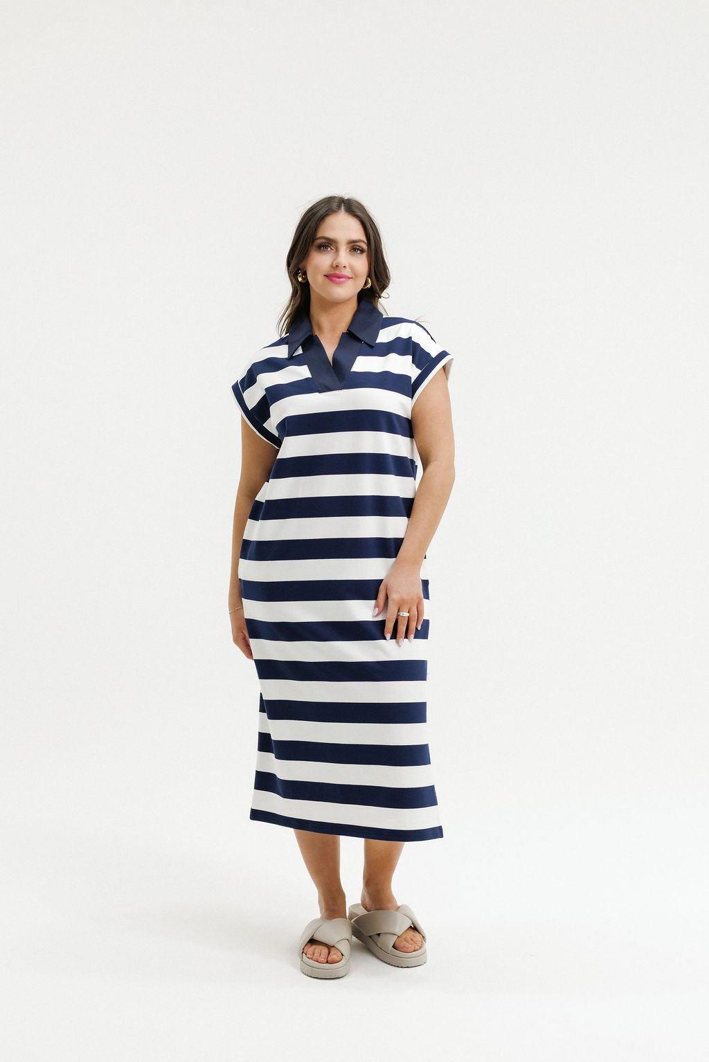 COMING SOON - Della Dress - Navy Stripes