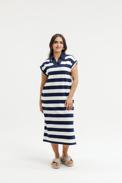 COMING SOON - Della Dress - Navy Stripes
