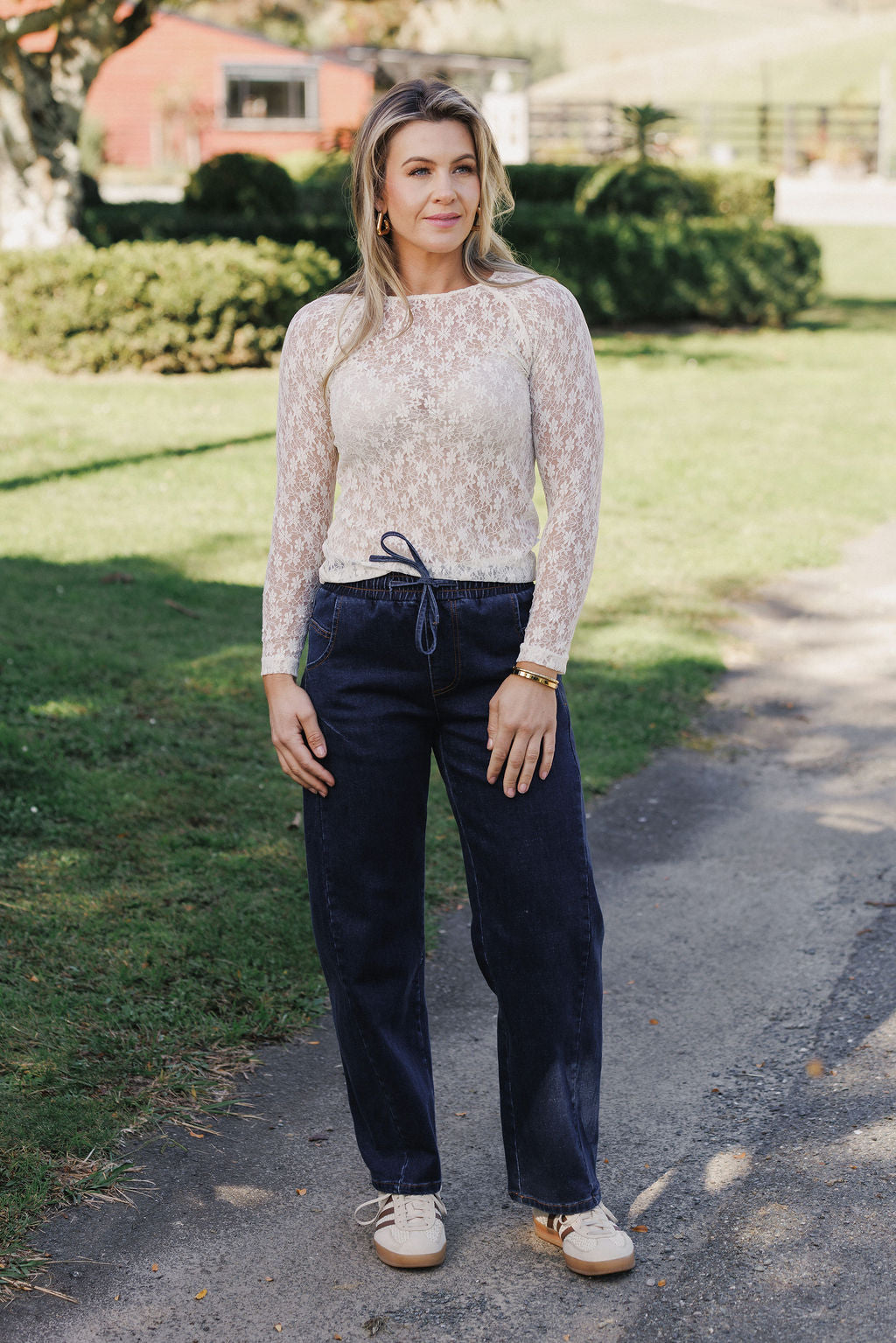 Knox Lace Long Sleeve - Cream Meadow