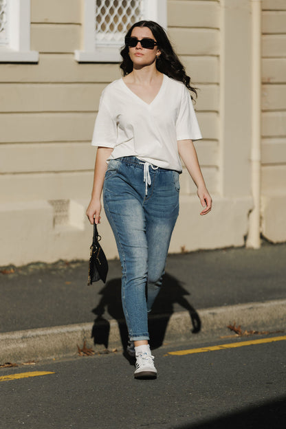 Coming Soon - V Neck Tee - Vanilla