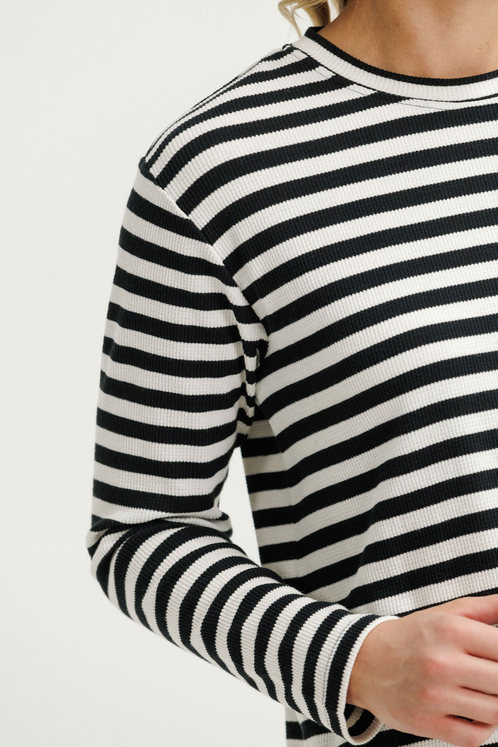 Long Sleeve Chris Tee - Black and White Stripes