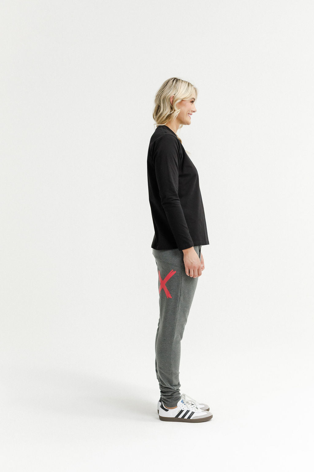 Apartment Pants - Winter Weight - Charcoal with Coral X