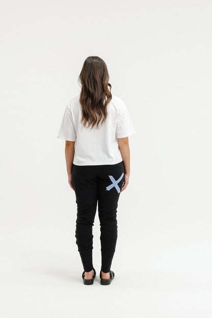 COMING SOON - Apartment Pants - Black with Hydrangea/White X
