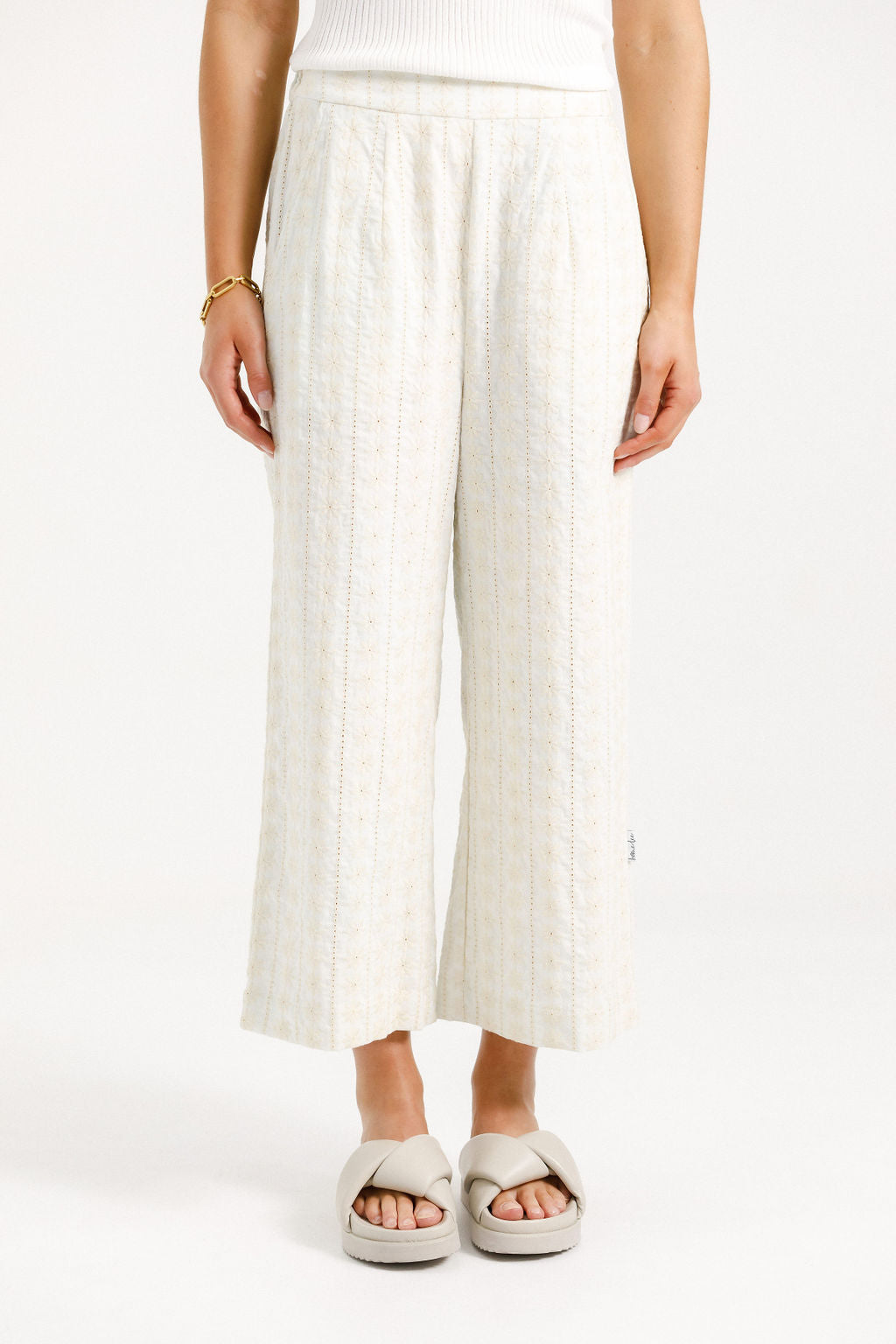 Zoe Pants - Cream Daisies