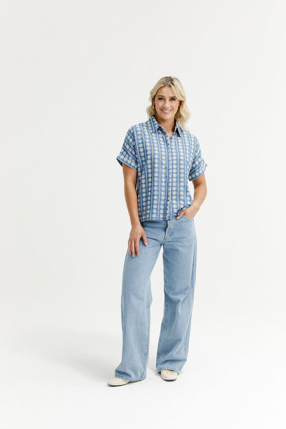 Coming Soon - Lolo Shirt - Blue Daisy