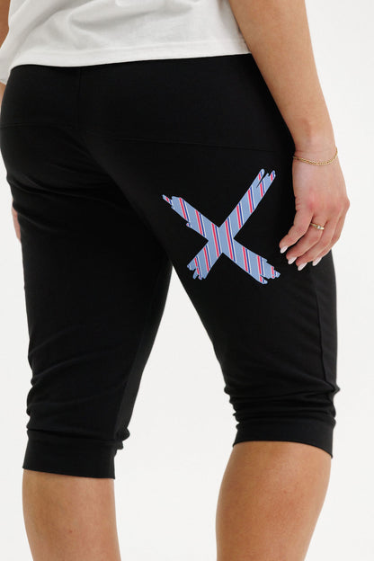 COMING SOON - 3/4 Apartment Pants - Black with Blue Haven Stripe X