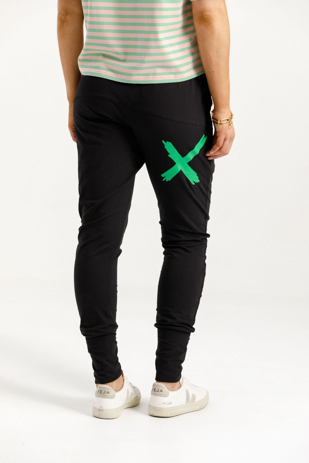 Apartment Pants - Black with Kelly Green X