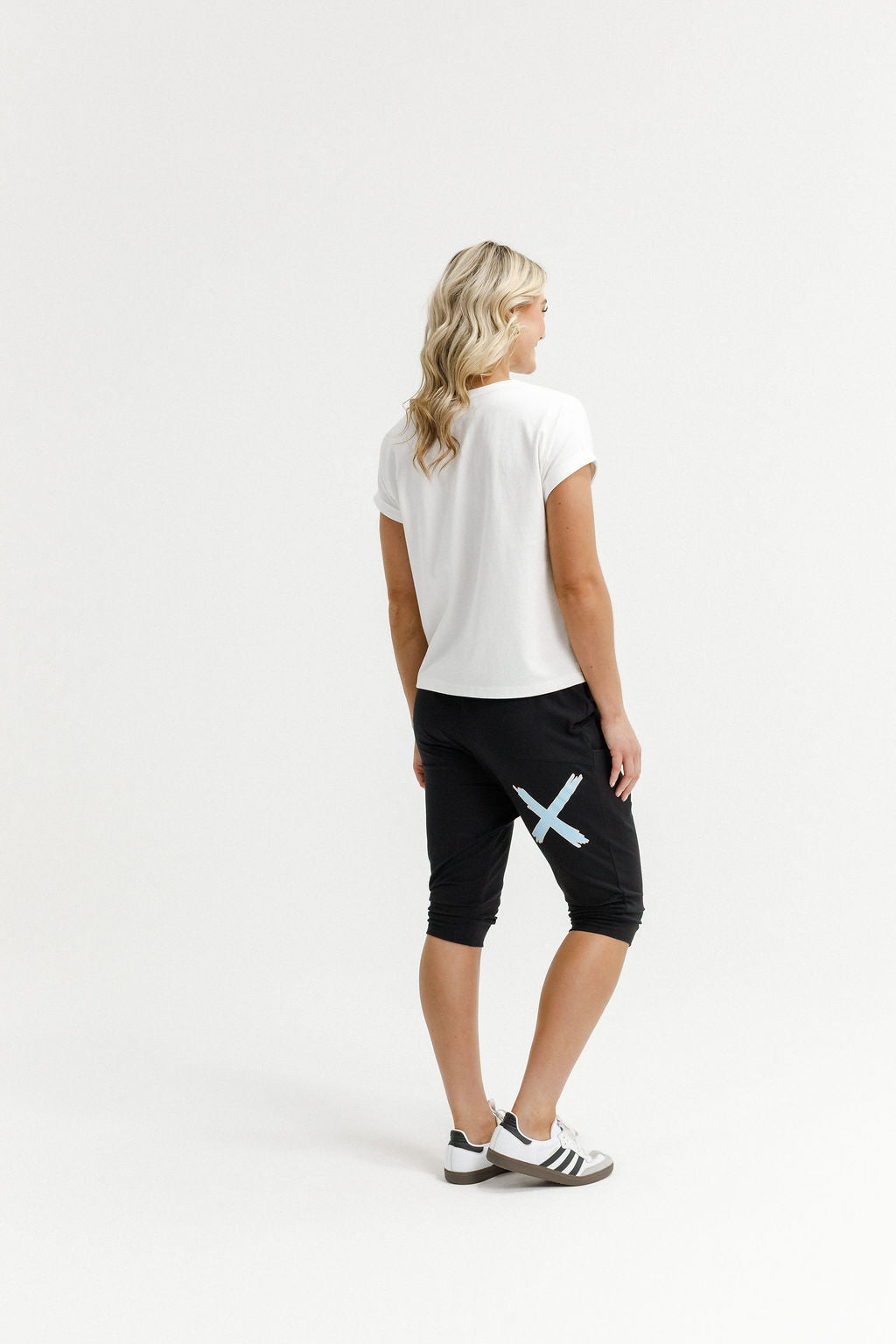 Coming Soon - 3/4 Apartment Pants - Black with Sapphire/Ivory X