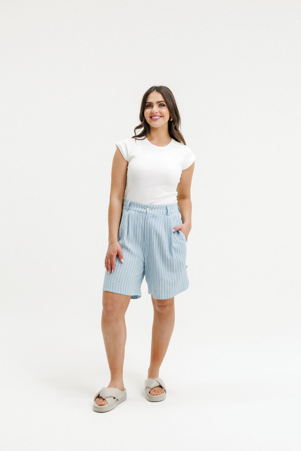 COMING SOON - Finn Shorts - Hydrangea Stripes
