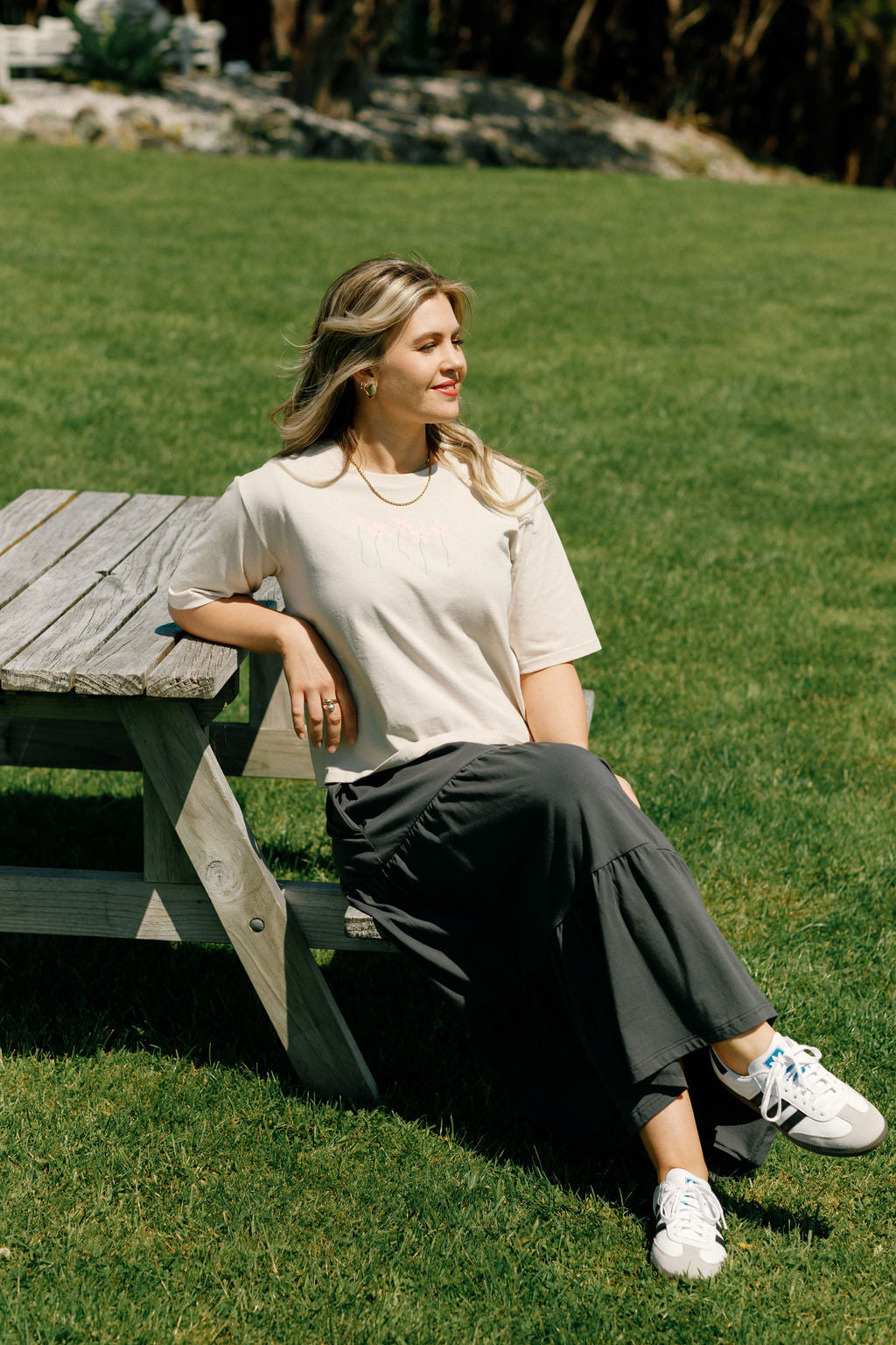 Coming Soon - Becky Tee - Ivory with Blossoms