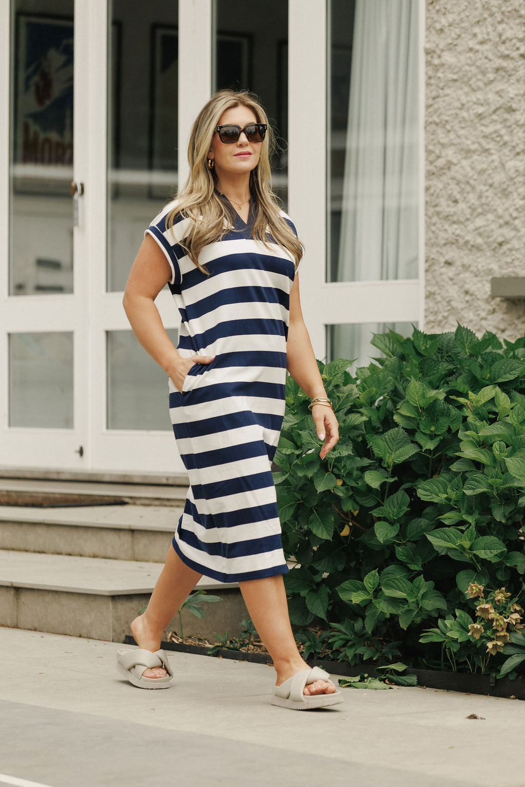 COMING SOON - Della Dress - Navy Stripes