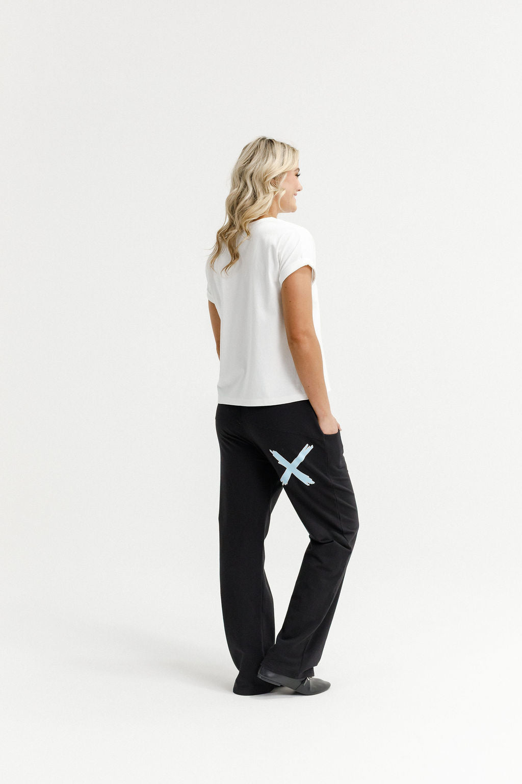 Coming Soon - Avenue Pants - Black with Sapphire/Ivory X