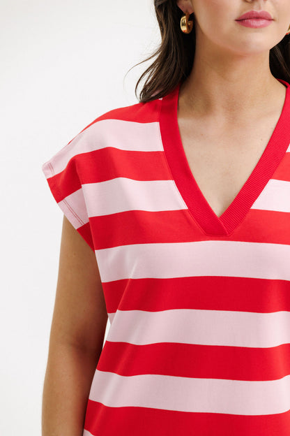 COMING SOON - Ada Dress - Cherry &amp; Blush Stripes