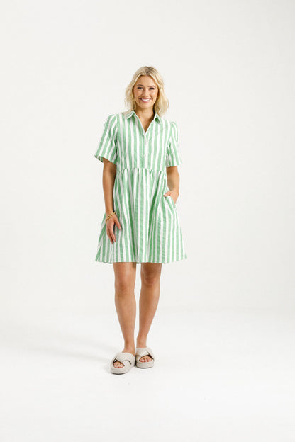 Cleo Mini Dress - Apple Stripes