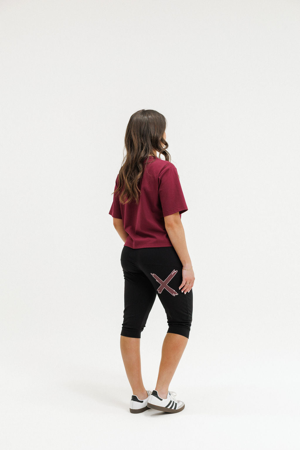 COMING SOON - 3/4 Apartment Pants - Black with Merlot/Blush X