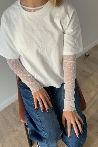 Base Tee - Cream Sweetheart