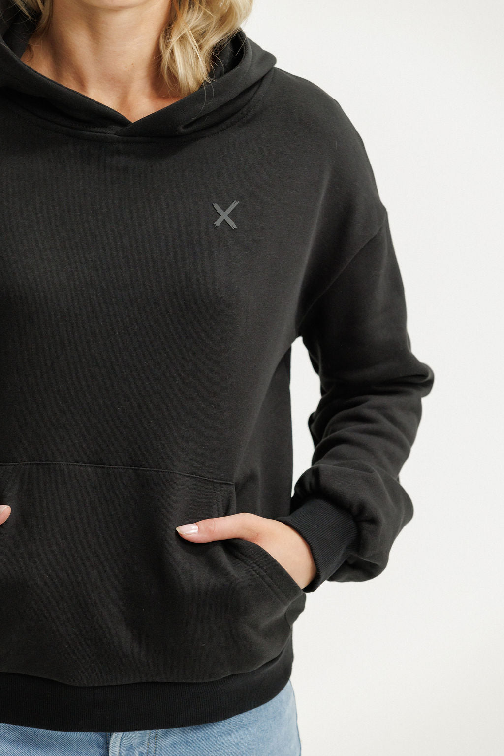 Elliot Hoodie - Alpine Weight - Black with Black X