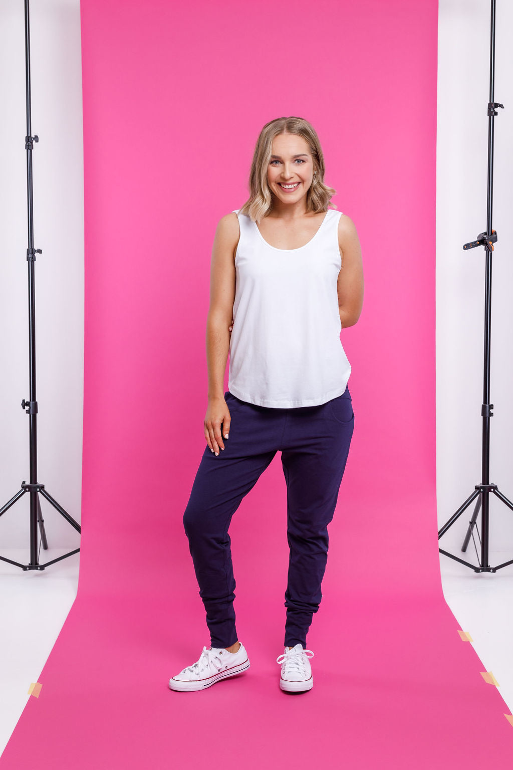 Apartment Pants - Evening Blue with White X