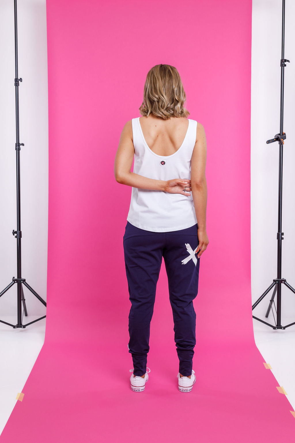 Apartment Pants - Evening Blue with White X