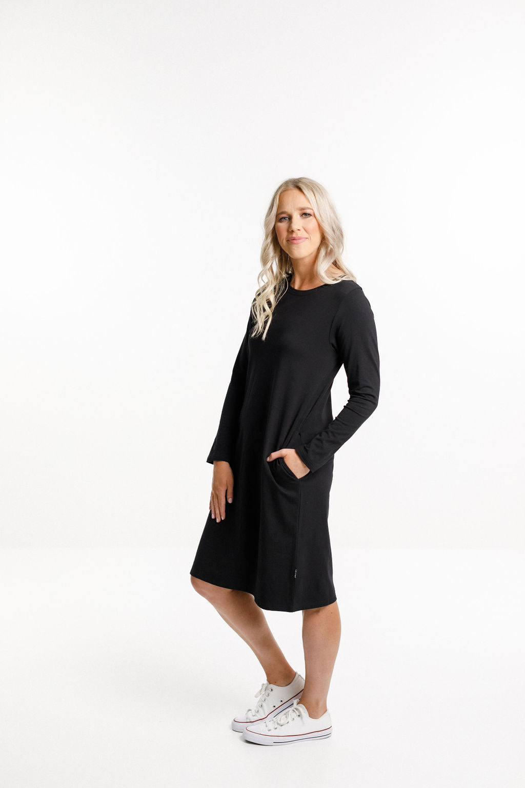 Long Sleeve Taylor Dress - Black