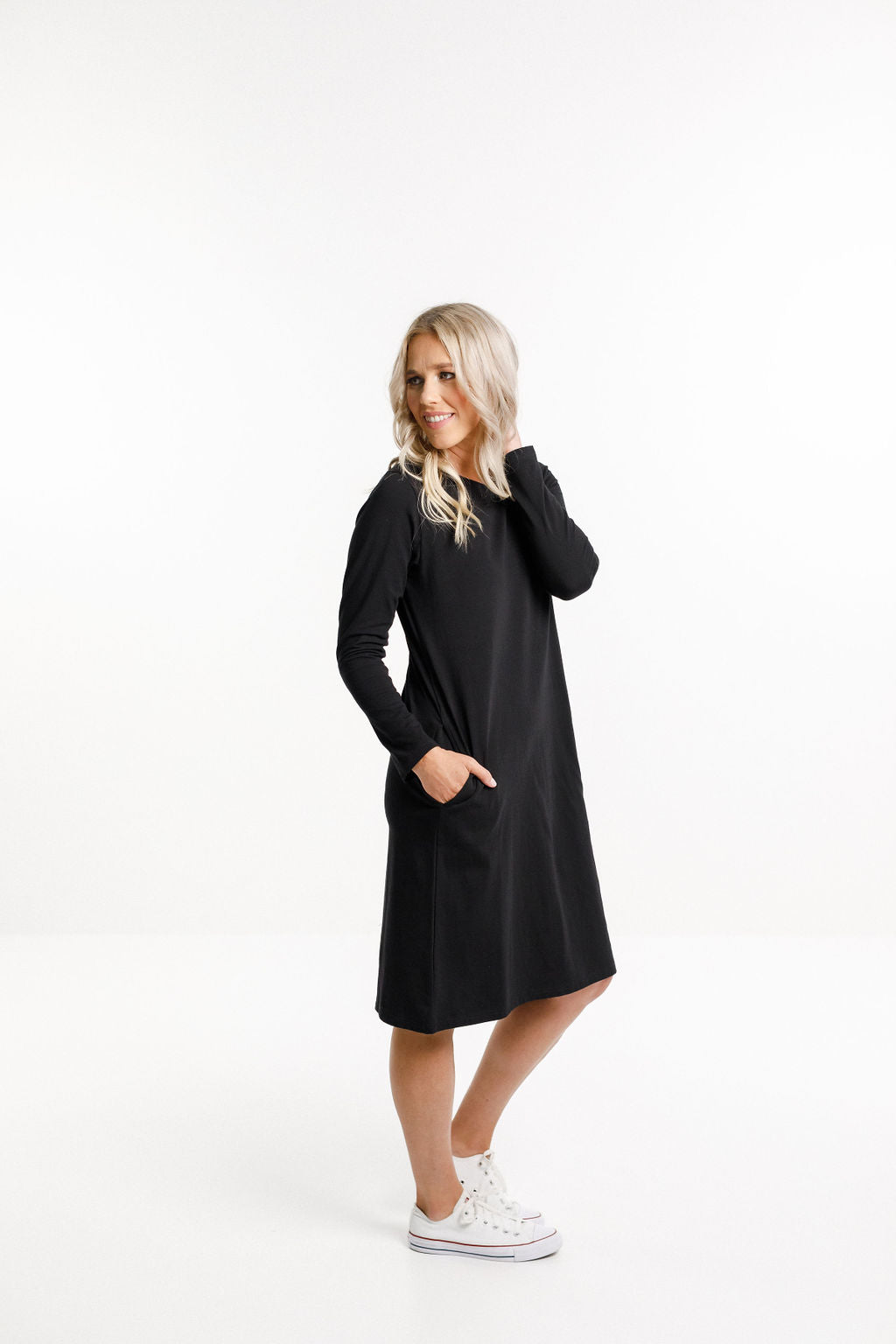 Long Sleeve Taylor Dress - Black