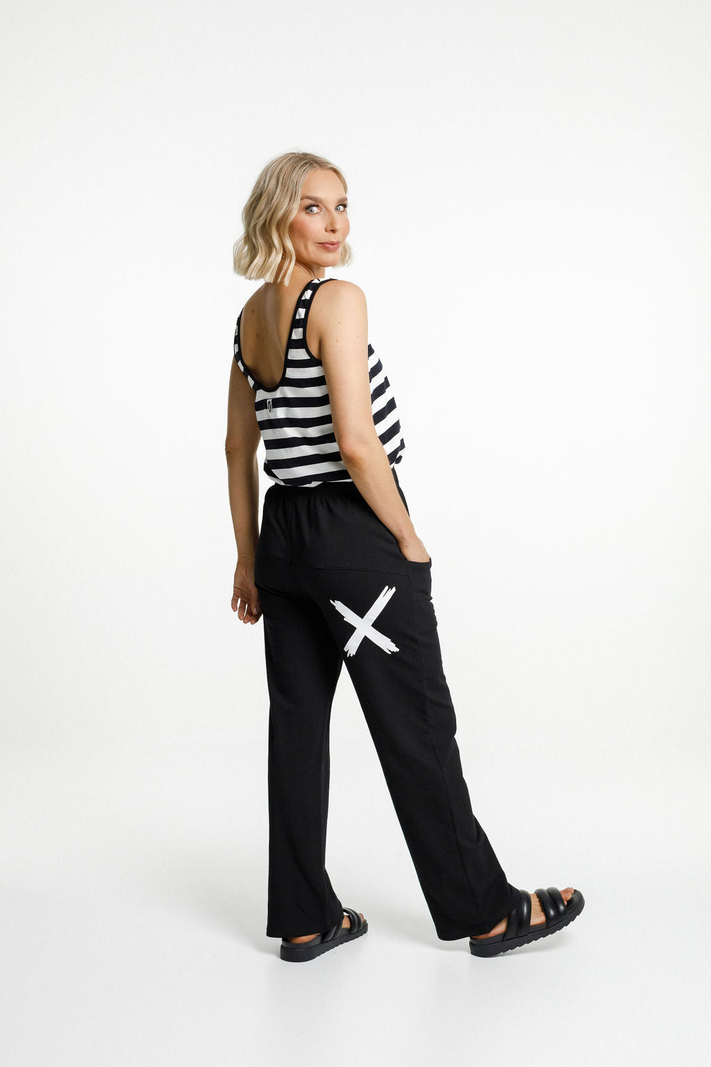 Avenue Pants - Winter Weight - Black with White X