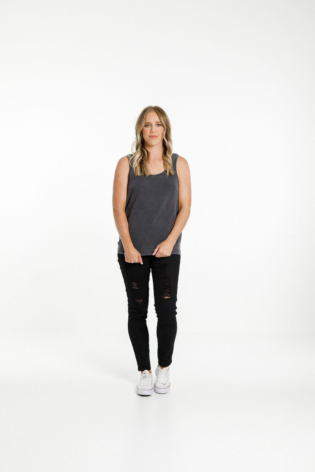 Heather Singlet - Sale - Stonewash