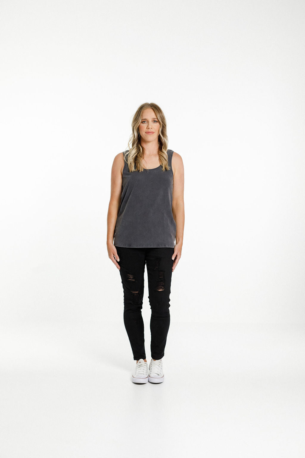 Heather Singlet - Sale - Stonewash