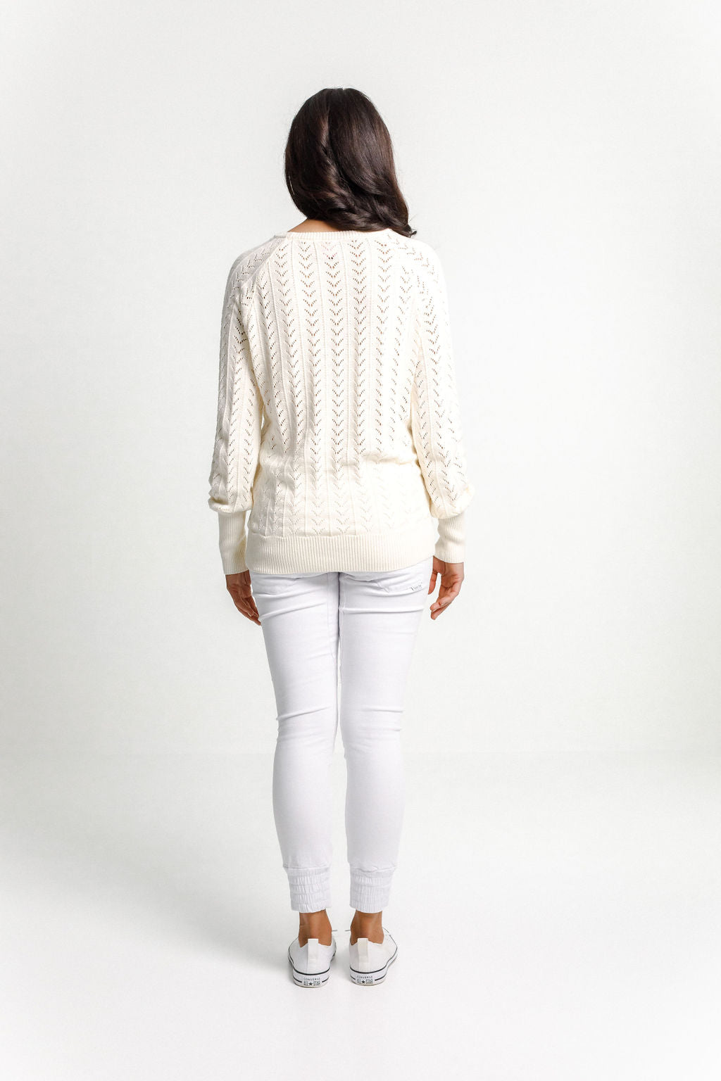 Knitted Grace Crew - Sale - Lace Cream