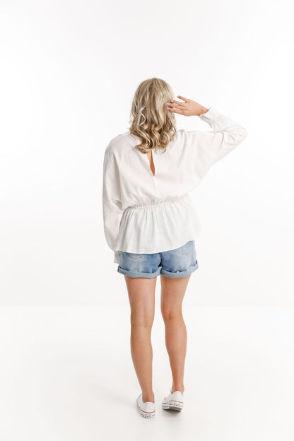 Abby Shirt - Sale - White Linen