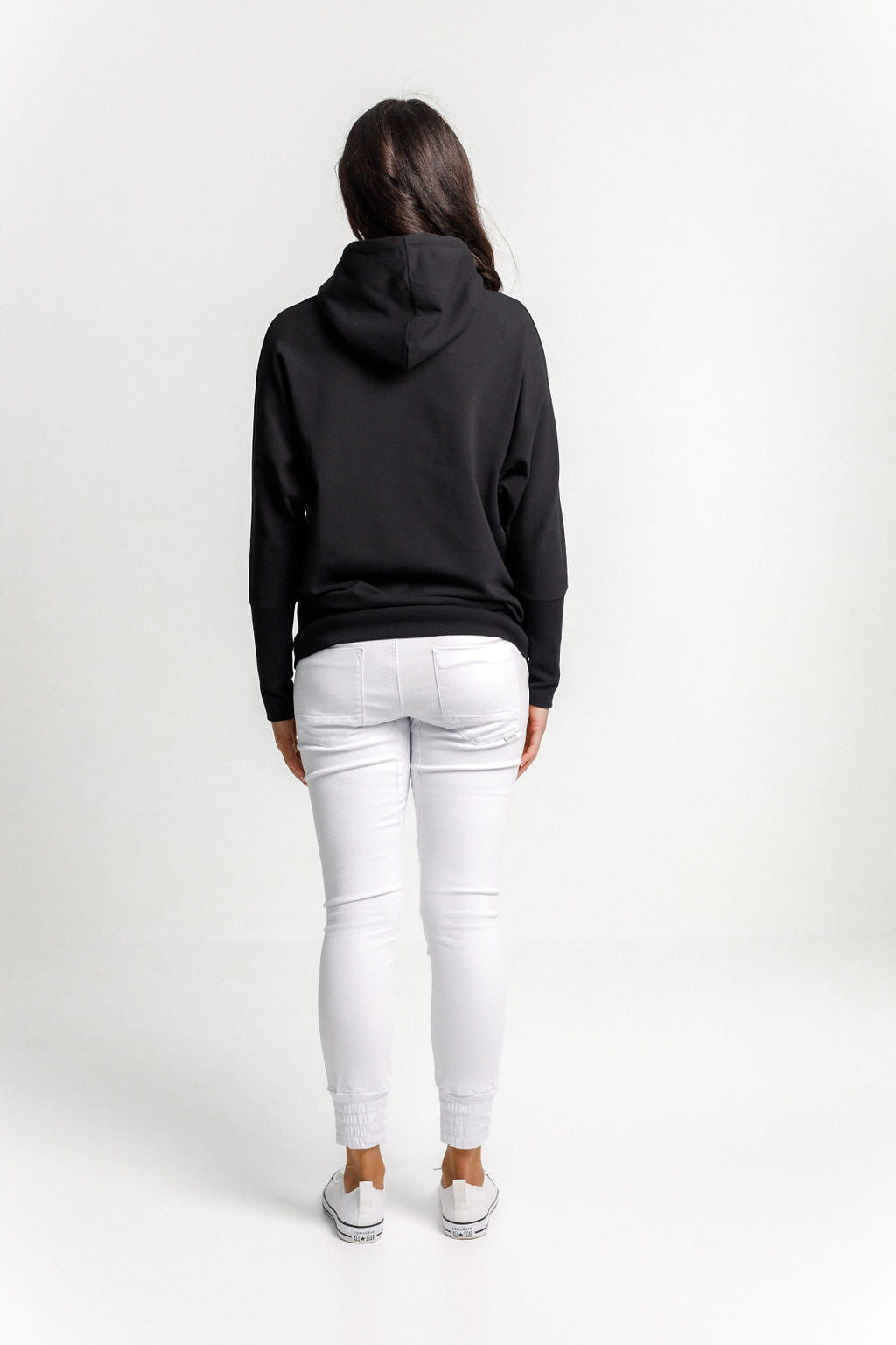 Ellen Hoodie - Winter Weight - Sale - Black with Meta Floral X