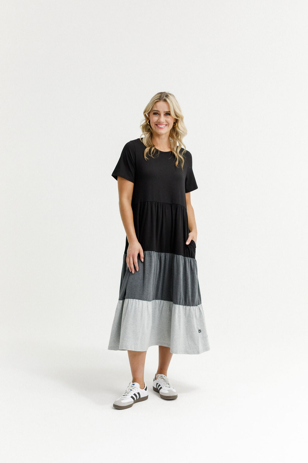 Kendall Dress - Black/Charcoal/Grey