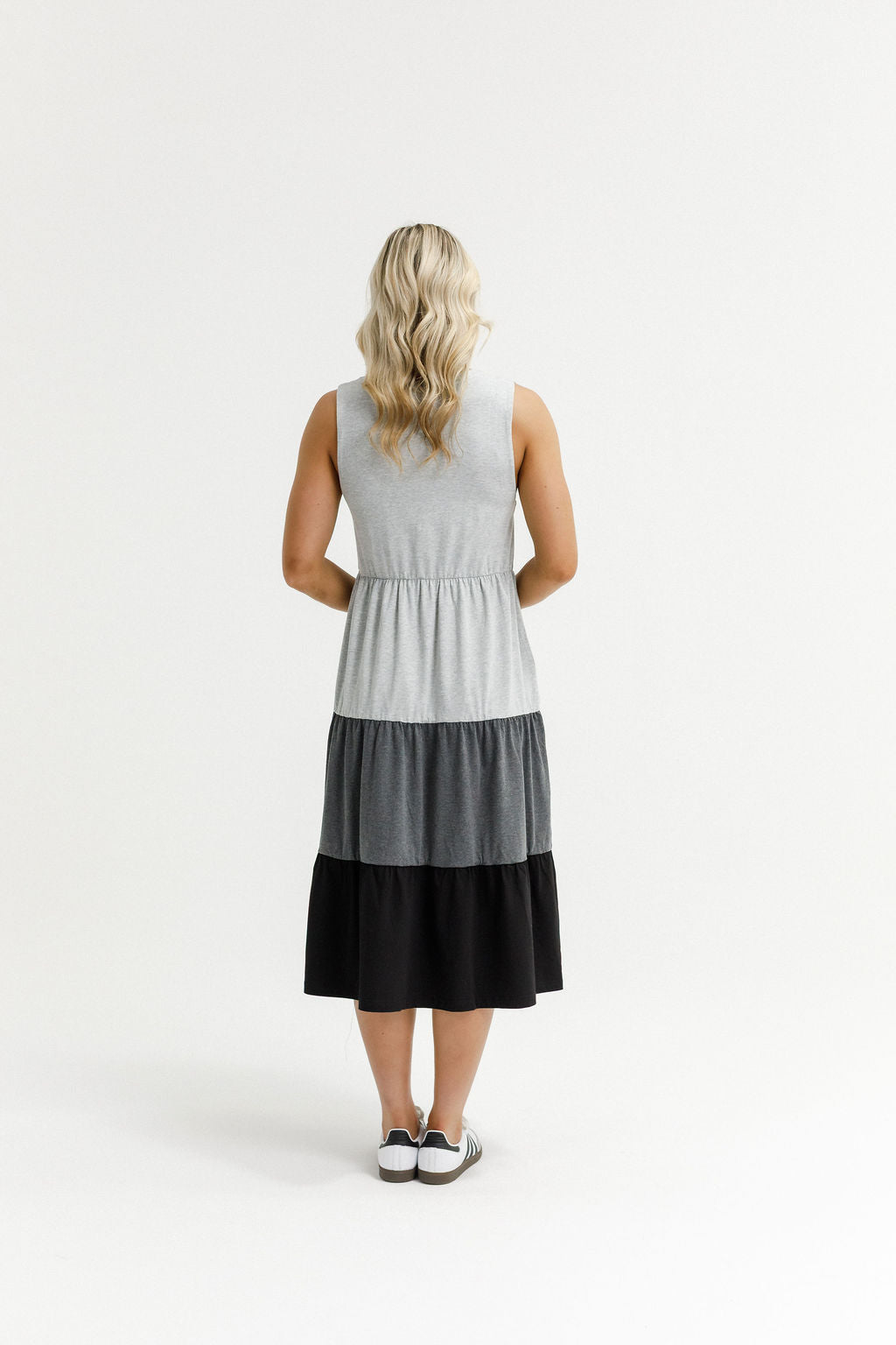 Kendall Singlet Dress - Grey/Charcoal/Black