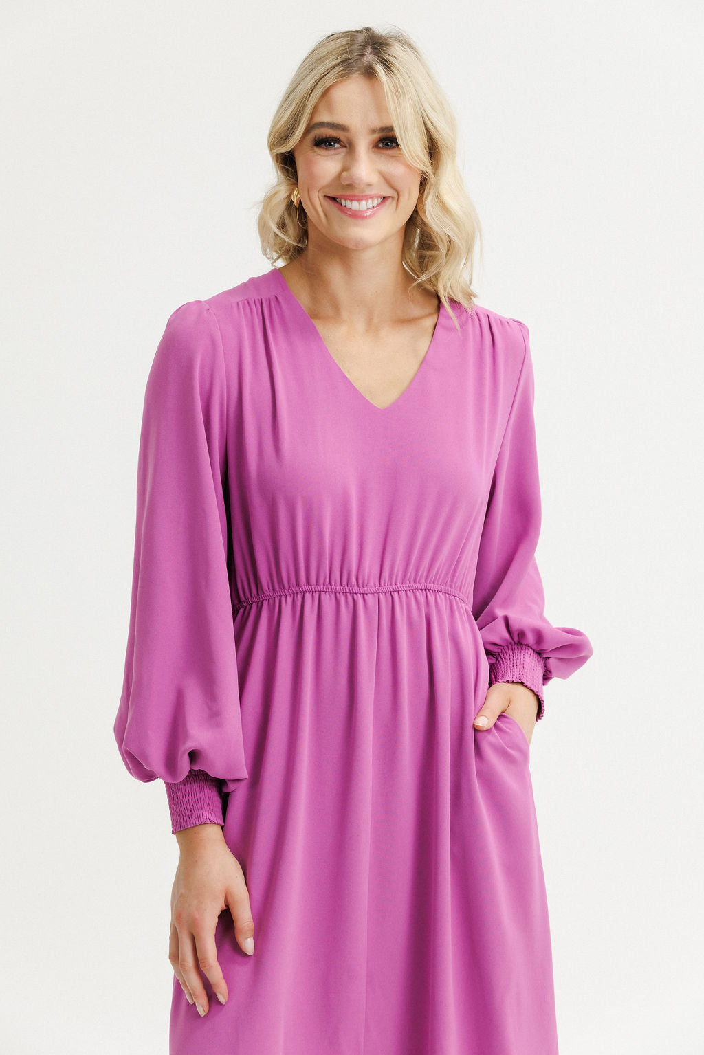 Long Sleeve Greta Dress - Orchid