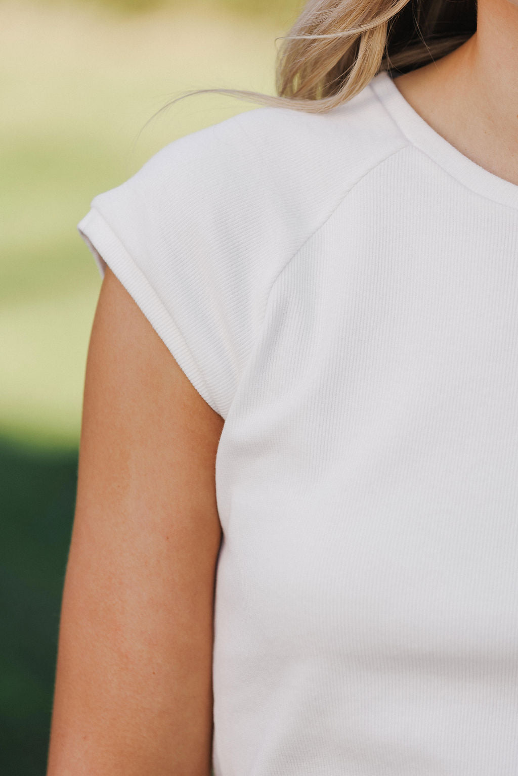 Ribbed Raglan Tee - Vanilla