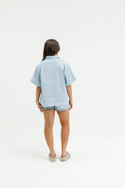 COMING SOON - Ruby Shirt - Hydrangea Stripes