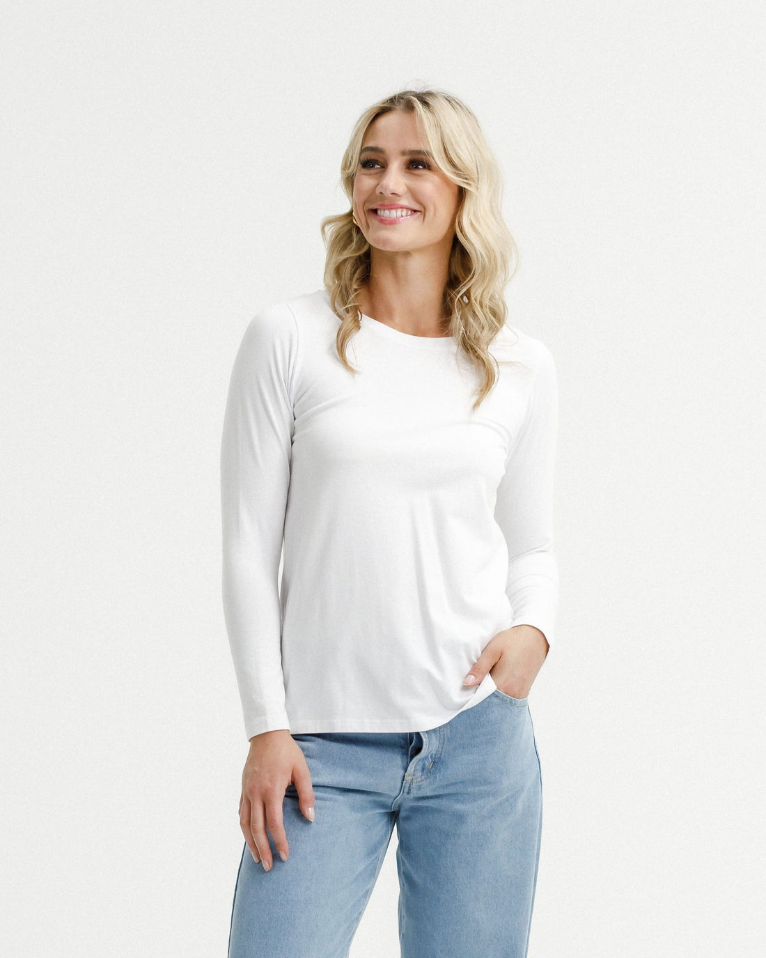 Long Sleeve Taylor Tee - White